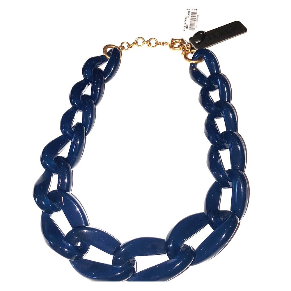 J. Crew Navy Chainlink Statement Necklace
